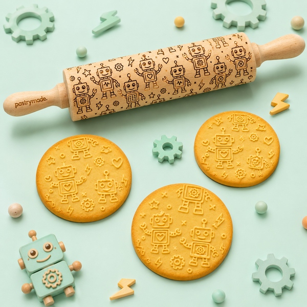 The finished engraved rolling pin