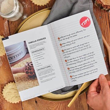 Printed Pastrymade recipe booklet of cookie doughs that hold an embossed pattern