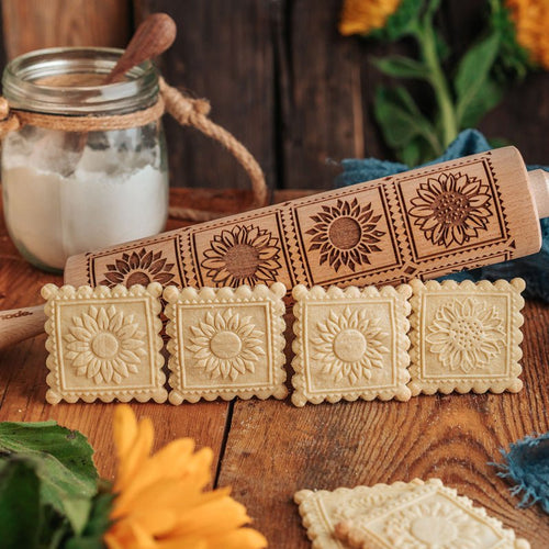 Sunflower Embossed Rolling Pin