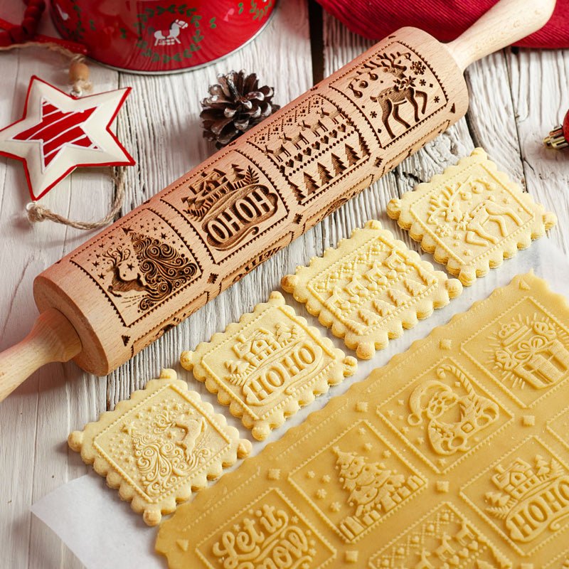 Christmas Postcard Rolling Pin - Pastrymade