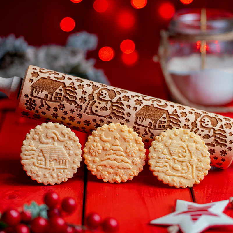 Christmas Village Rolling Pin