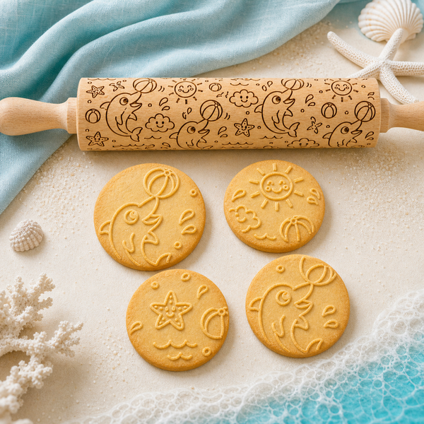 The finished engraved rolling pin