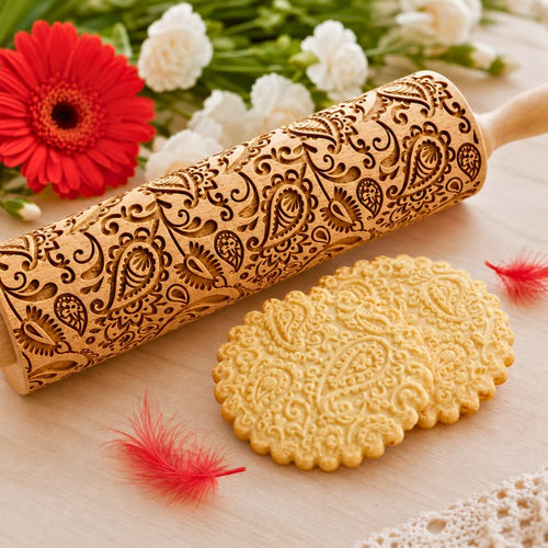 Floral Paisley Embossed Rolling Pin