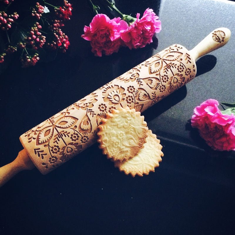 Folk Flowers Rolling Pin - Pastrymade US