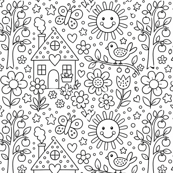 The drawing converted into a carved pattern