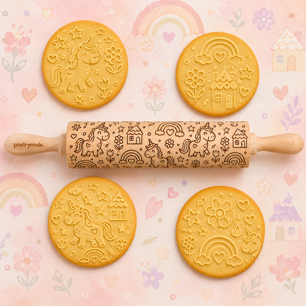 The finished engraved rolling pin