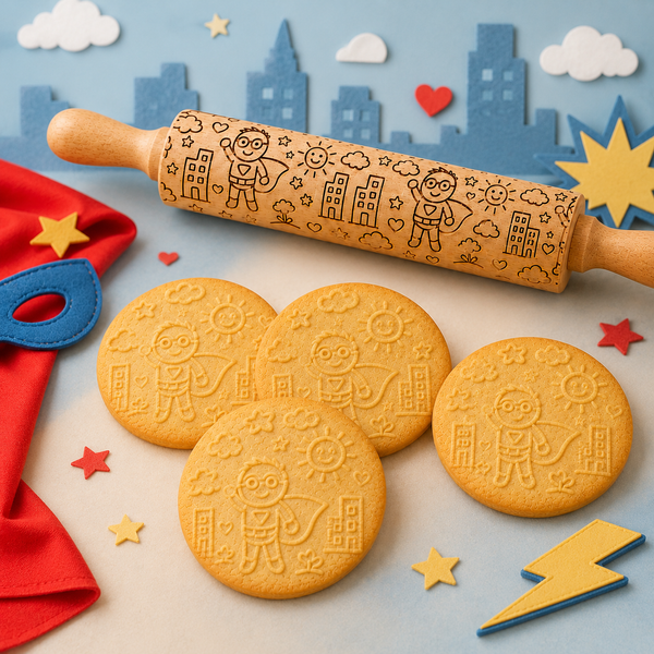 The finished engraved rolling pin