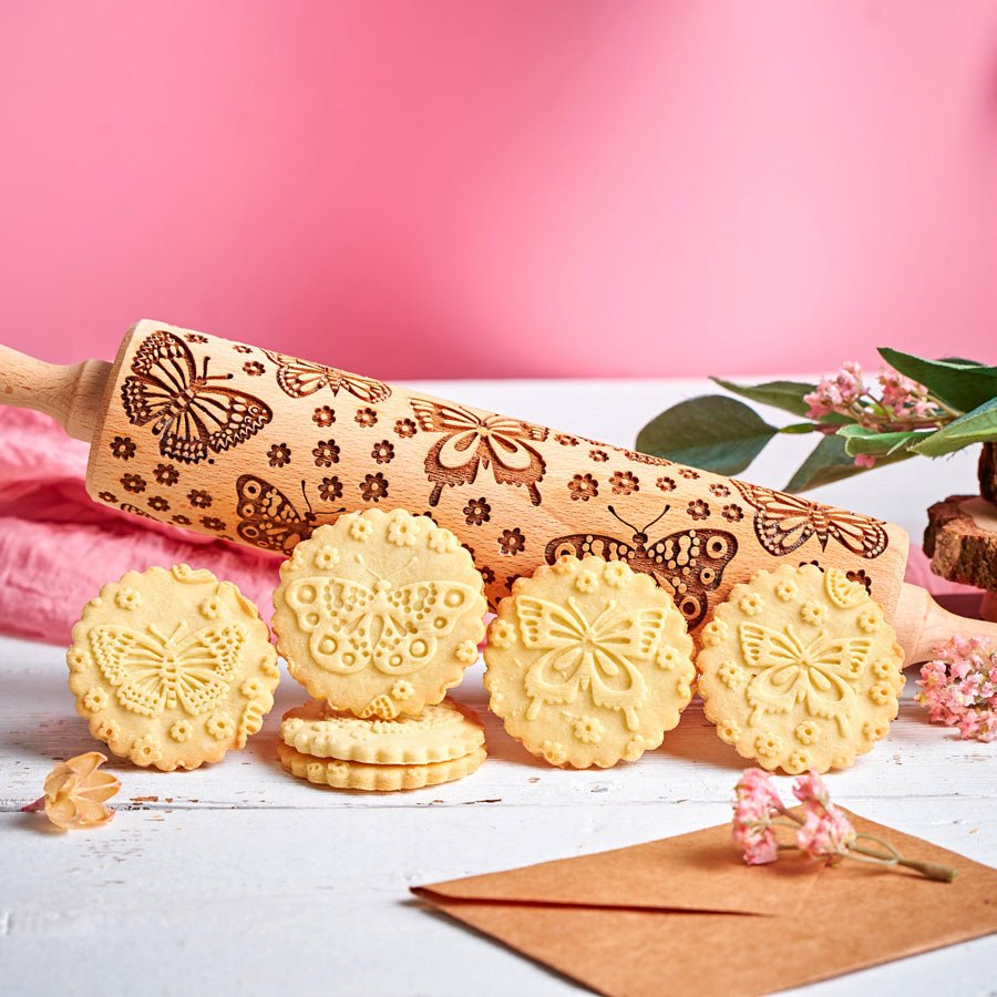Butterflies Embossed Rolling Pin – Pastrymade