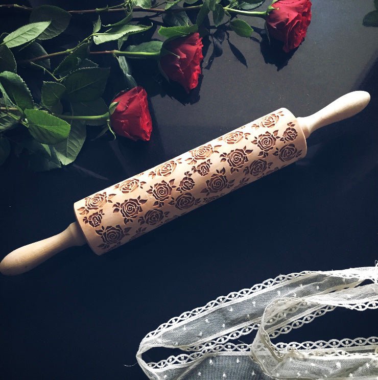 Flower Pin Rolimons Roses Embossed Rolling Pin – Pastrymade