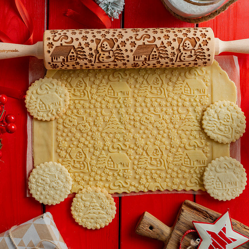 Christmas Village Rolling Pin