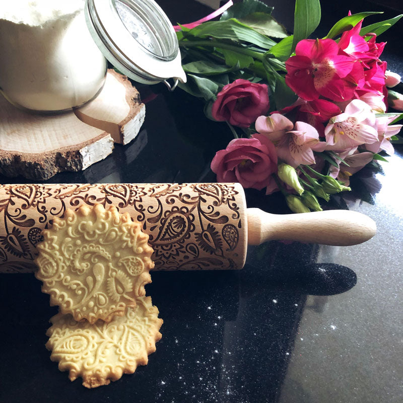 FLORAL PAISLEY ROLLING PIN - pastrymade