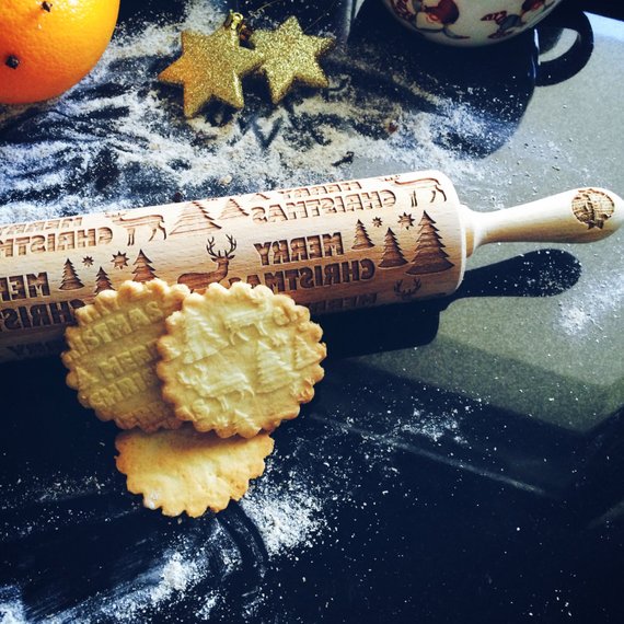 REINDEER IN the FOREST ROLLING PIN - pastrymade