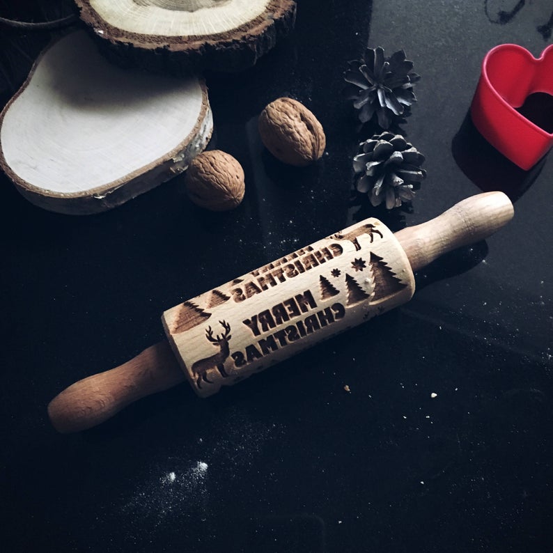 REINDEER in the FOREST KIDS ROLLING PIN - pastrymade