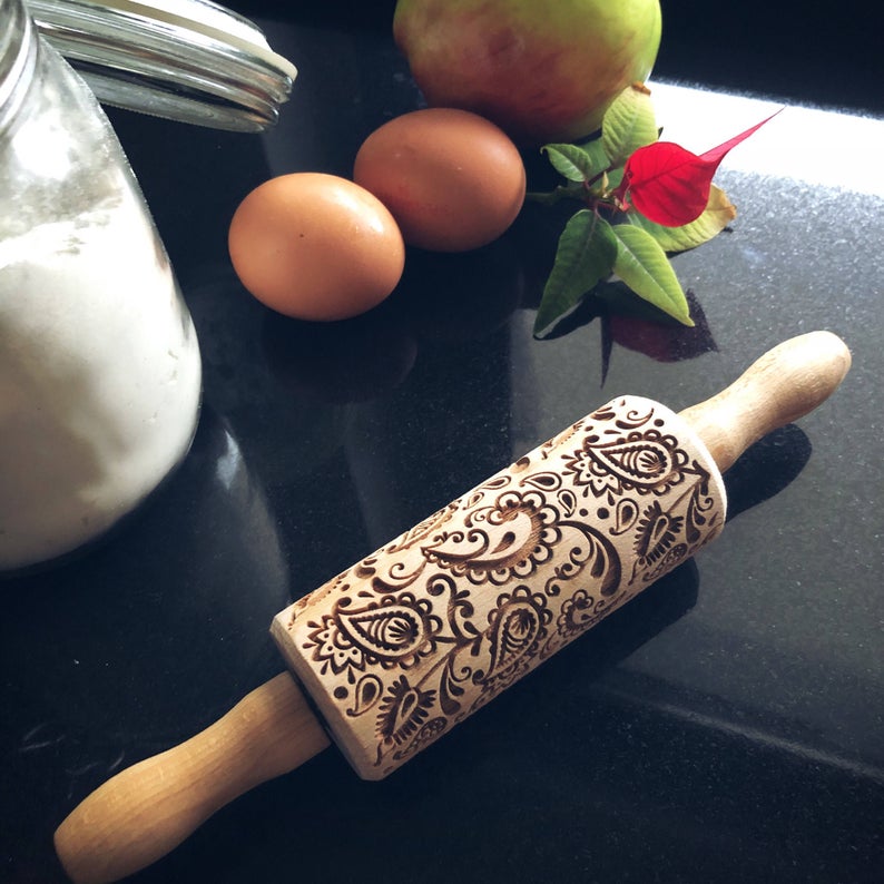 FLORAL PAISLEY KIDS ROLLING PIN - pastrymade