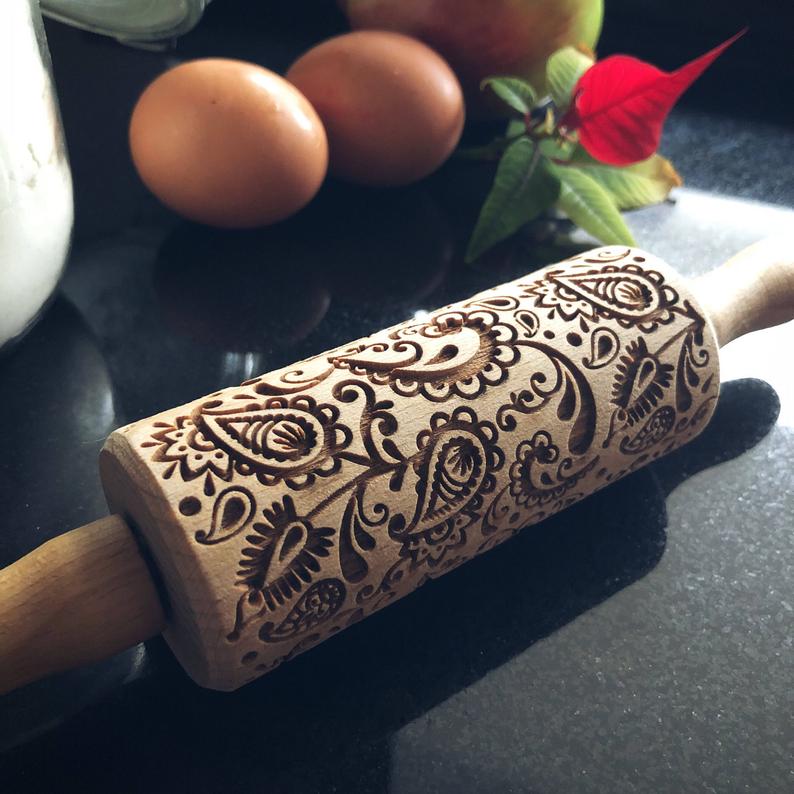 FLORAL PAISLEY KIDS ROLLING PIN - pastrymade